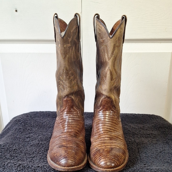Wrangler W.B. Masterson Leather Snake Lizard Western Cowboy Boots-8D/11 - Picture 3 of 14
